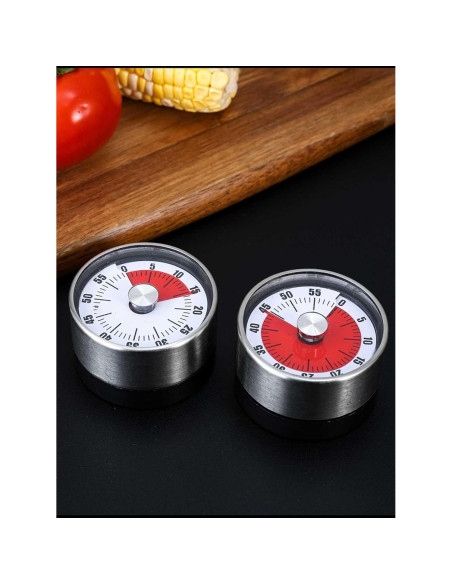 Temporizador mecánico CYFaiLiQ de cocina, acero inoxidable, 72 dB