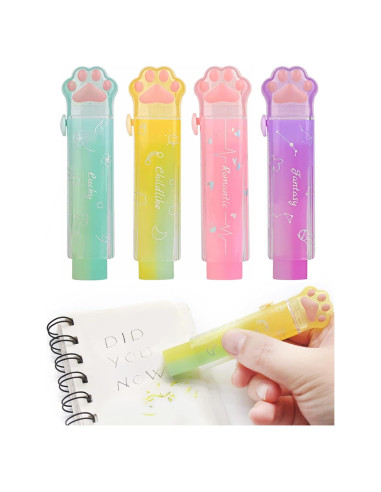 Borradores Retráctiles Benvo 4Pcs Patita de Gato Gel