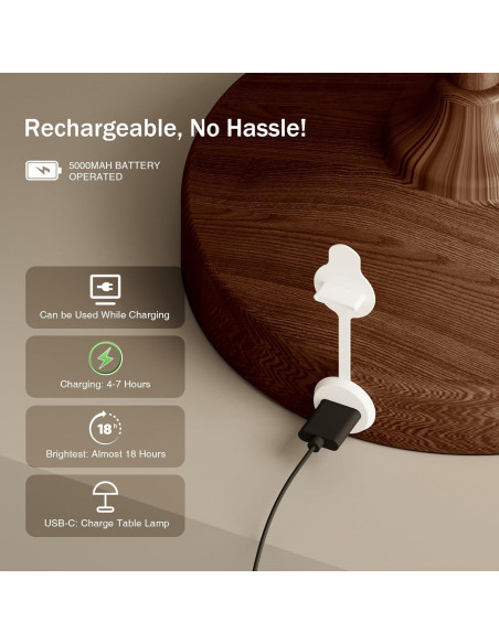 Lámpara de Hongo Inalámbrica Dawnwake 5000mAh IP44