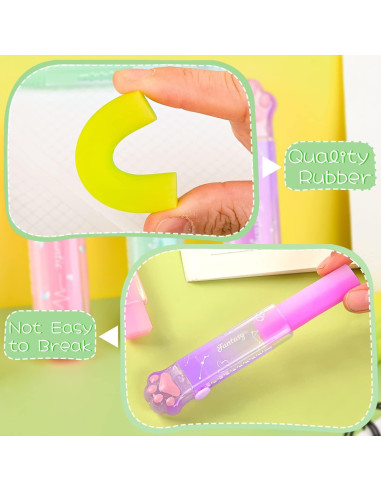 Borradores Retráctiles Benvo 4Pcs Patita de Gato Gel