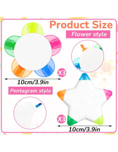 Marcadores en Forma de Pétalos Censen - 6 Piezas Multicolor 5 en 1 2