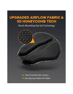 Cojín de Asiento de Motocicleta PBYMT Grande Gel TPE Antideslizante 2