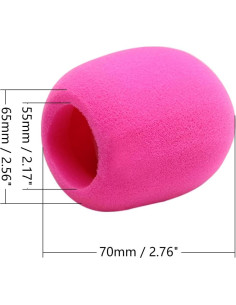 Funda de micrófono Fielect de espuma rosa 62x70mm 2