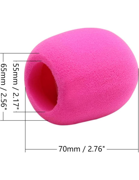 Funda de micrófono Fielect de espuma rosa 62x70mm