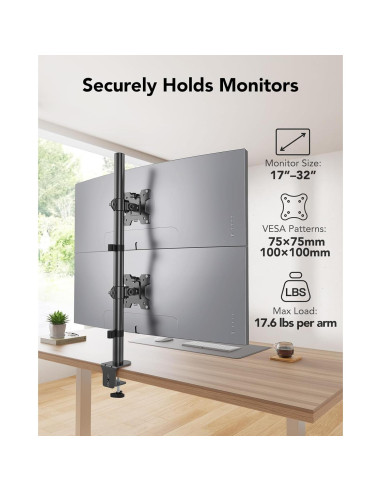 Soporte Vertical Doble para Monitor HUANUO Ajustable 17-32"