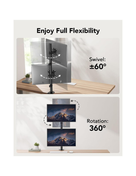Soporte Vertical Doble para Monitor HUANUO Ajustable 17-32"