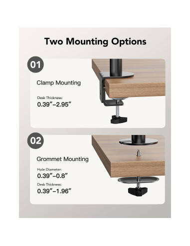Soporte Vertical Doble para Monitor HUANUO Ajustable 17-32"