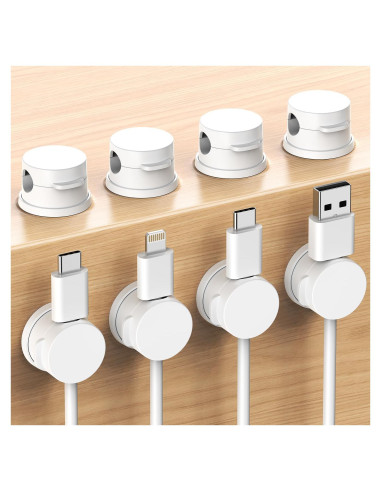 Organizador de Cables INCHOR 8 Pack Adhesivo Blanco