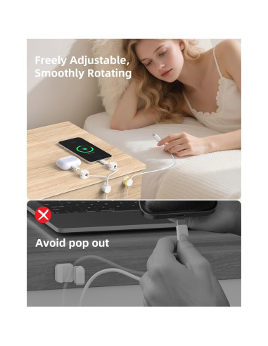 Organizador de Cables INCHOR 8 Pack Adhesivo Blanco