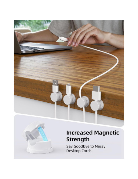 Organizador de Cables INCHOR 8 Pack Adhesivo Blanco