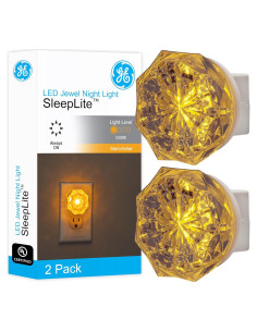 Luz Nocturna LED Jewel GE Enchufable Ámbar 2 Paquete