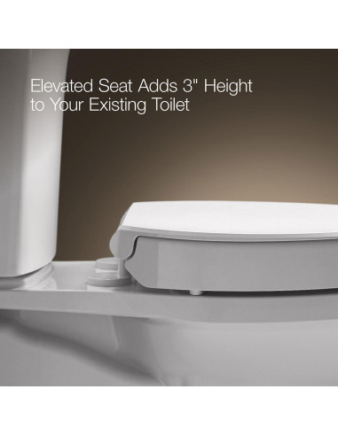 Asiento de Inodoro Elevado KOHLER Hyten 7.62 cm Cierre Suave Blanco