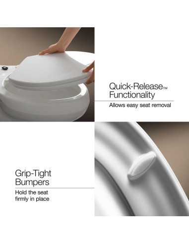 Asiento de Inodoro Elevado KOHLER Hyten 7.62 cm Cierre Suave Blanco