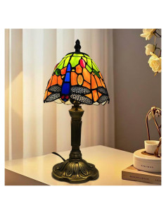 Lámpara de Mesa Tiffany Libélula Hecha a Mano 35.5cm