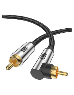 Cable de Subwoofer EMK RCA Macho a Macho 0.5M 90 Grados