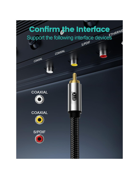 Cable de Subwoofer EMK RCA Macho a Macho 0.5M 90 Grados