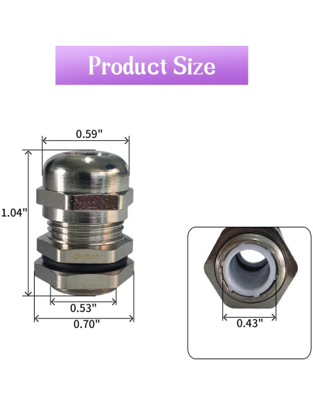 10 Conectores Estancos PG9 Mairuker para Cables 4-8mm