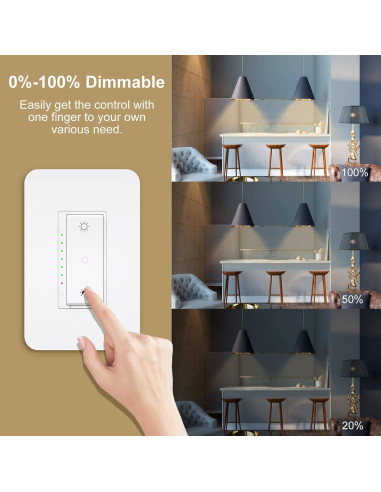 Interruptores Reguladores Inteligentes Milfra 3 Vías Paquete de 2