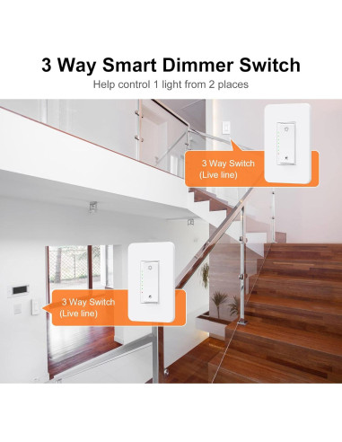 Interruptores Reguladores Inteligentes Milfra 3 Vías Paquete de 2