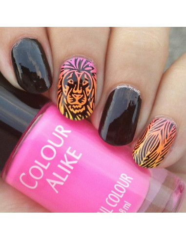 Placa de Estampado de Uñas PUEEN Safari Animal 01 125x65mm