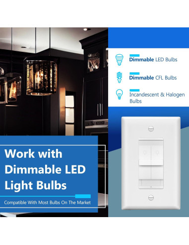 Interruptor Dimerizado Dual LIDER Blanco 400W CFL/LED