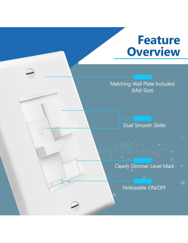 Interruptor Dimerizado Dual LIDER Blanco 400W CFL/LED