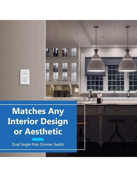 Interruptor Dimerizado Dual LIDER Blanco 400W CFL/LED