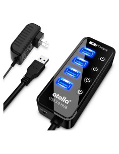 Hub USB 3.0 Atolla de 4 Puertos con Carga Inteligente