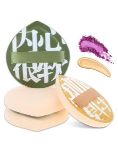 4 Esponjas de Maquillaje Coreanas JIYIN para Base y Corrector