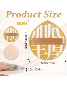 4 Esponjas de Maquillaje Coreanas JIYIN para Base y Corrector 2