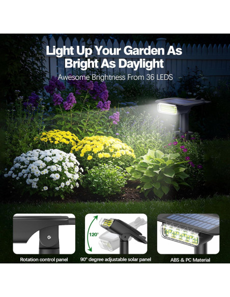 Luces Solares Latband 36 LEDs IP68 para Jardín Exterior - Paquete de 4