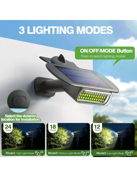 Luces Solares Latband 36 LEDs IP68 para Jardín Exterior - Paquete de 4