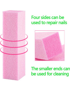 Kit de 20 Bloques de Pulido de Uñas Rosa - Profesional 2