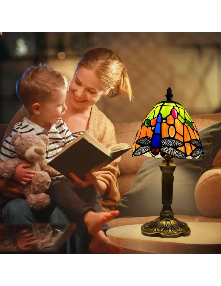 Lámpara de Mesa Tiffany Libélula Hecha a Mano 35.5cm