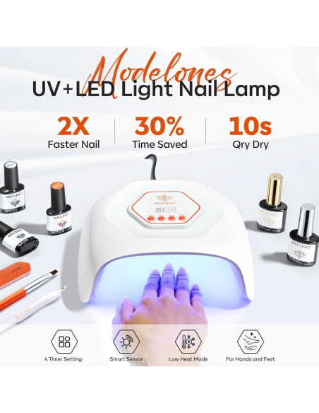 Lámpara de Uñas UV LED Modelones 4 Temporizadores 358g