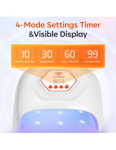 Lámpara de Uñas UV LED Modelones 4 Temporizadores 358g