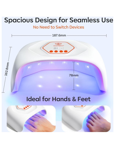 Lámpara de Uñas UV LED Modelones 4 Temporizadores 358g
