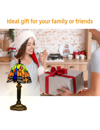 Lámpara de Mesa Tiffany Libélula Hecha a Mano 35.5cm