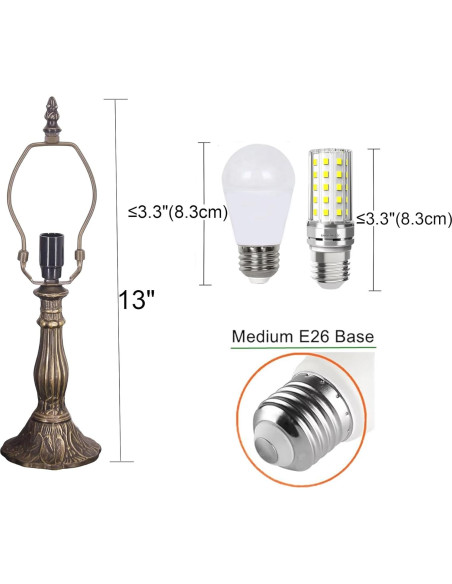 Lámpara de Mesa Tiffany Libélula Hecha a Mano 35.5cm