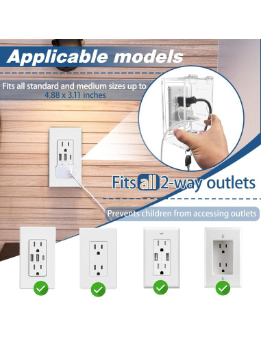 Cubierta Protectora de Enchufes Eléctricos para Bebés - 12.57x8.51x6.50 cm