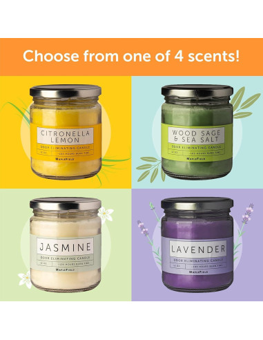 Vela Aromática Eliminadora de Olores Maplefield 340g - Lavanda