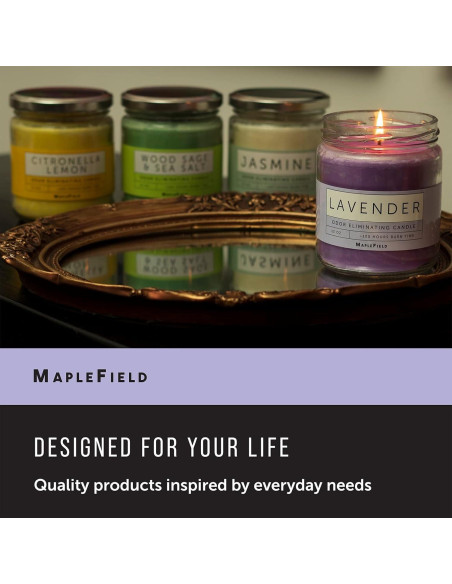 Vela Aromática Eliminadora de Olores Maplefield 340g - Lavanda