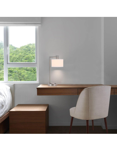 Lámpara de Mesa XiNBEi Lighting USB Niquel Cepillado 55.9cm