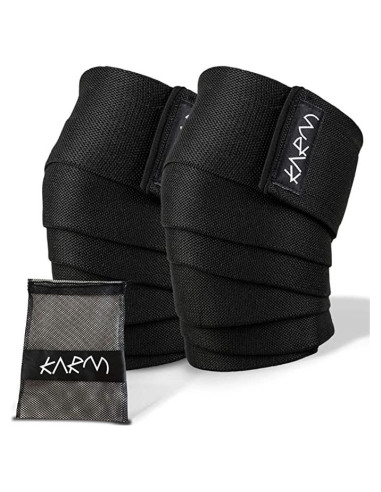 Fajas para Rodillas KARM 198 cm - Soporte Powerlifting Negro