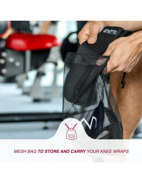 Fajas para Rodillas KARM 198 cm - Soporte Powerlifting Negro
