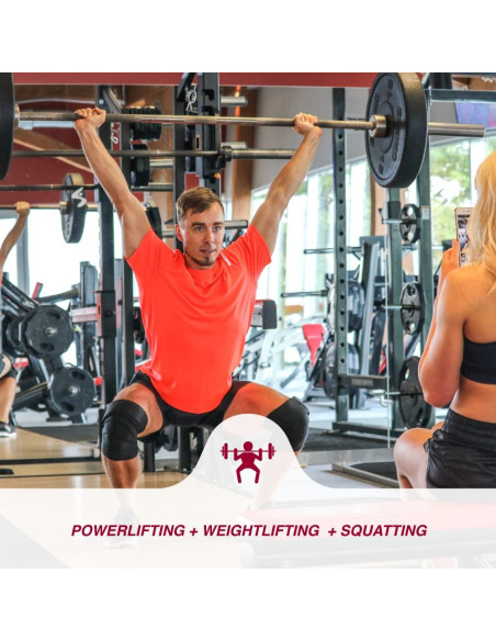 Fajas para Rodillas KARM 198 cm - Soporte Powerlifting Negro