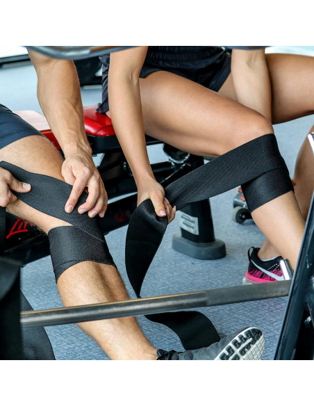 Fajas para Rodillas KARM 198 cm - Soporte Powerlifting Negro