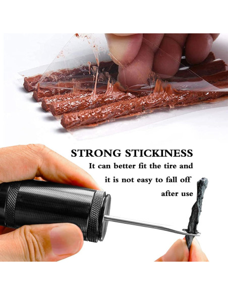 Kit de Reparación Neumáticos Tubeless ATEN WXGJ-16 - 5 Bacon y 5 Tiras Negras