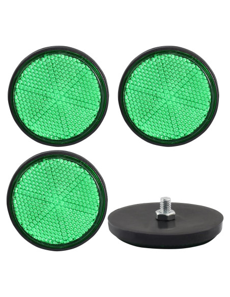4 Reflectores Redondos Verdes Unlorspy 58mm Montaje Tornillo