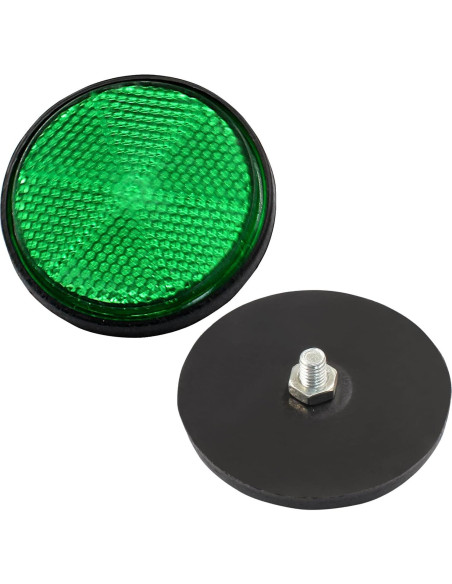 4 Reflectores Redondos Verdes Unlorspy 58mm Montaje Tornillo